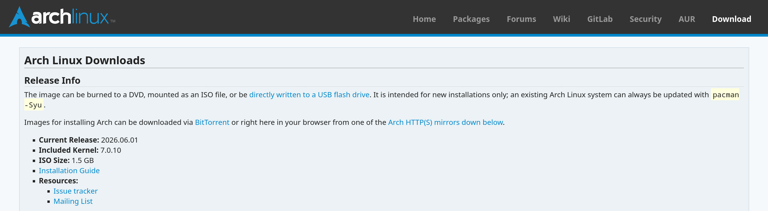 Arch Linux 01.06.2026 – /root